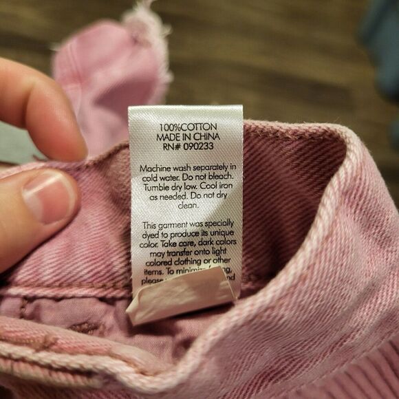 PacSun Hi Rise Festival Shorts Pink with Corduroy Pockets Women's Size 24 - Picture 6 of 6